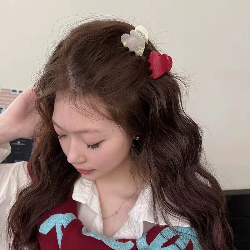 3.5cm Small Hair Claw Acetate Hair Crabs Cute Heart Shaped Hairclips Children Women Girls for Hair Accessories Hairpins Clips