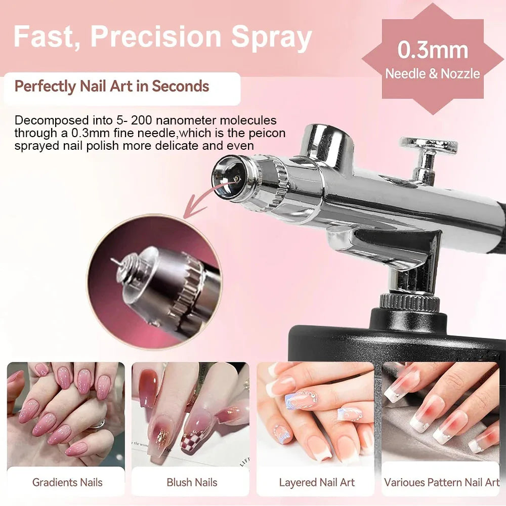 Portable Single Action Airbrush 0.3mm Nozzles Spray Gun Pen for Model Cake Nail Car Painting Beauty Inkjet