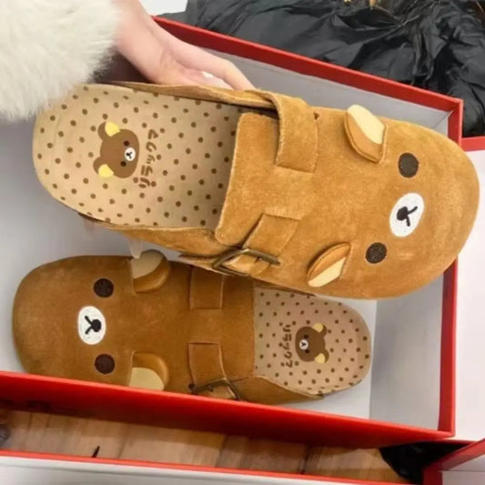 New Thick Bottom Rilakkuma Women's Shoes Cartoon Height Increase Anime Periphery Retro Cute Rilakkuma Slippers