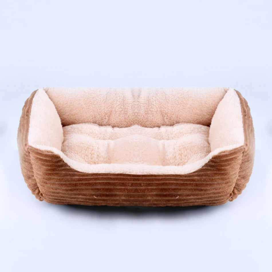 Square Plush Dog & Cat Sofa Bed - Cushioned Bolster Pet Bed - photo 18