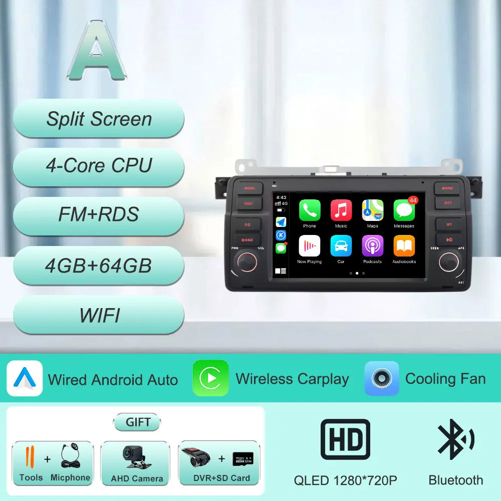 7"Android 16 Car Radio for BMW E46 3 Series 318 320 325 330 335 M3 1998-2005 GPS Navi WiFi Bluetooth FM Touch Screen Car Stereo