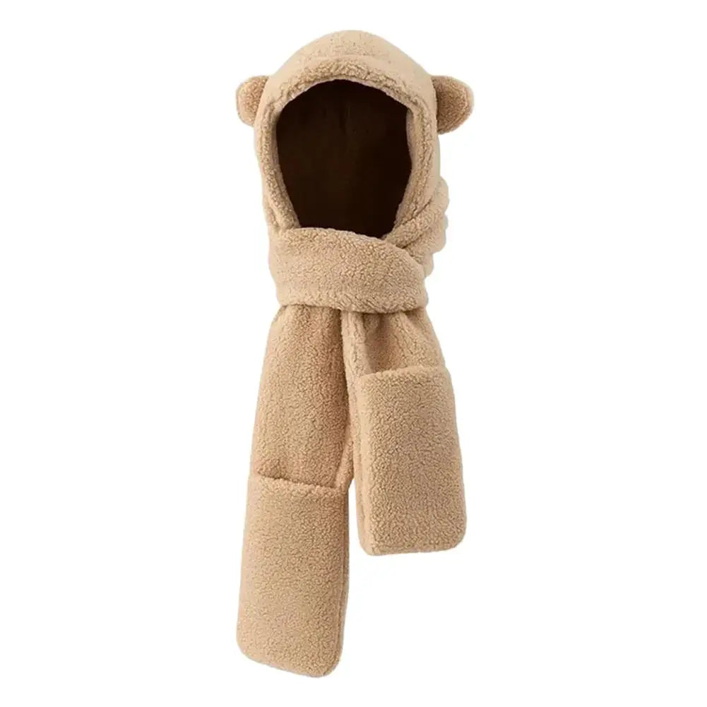 Bear Ear Hooded Scarf, Mitten and Hat Set - 3-Piece Winter Set - photo 8