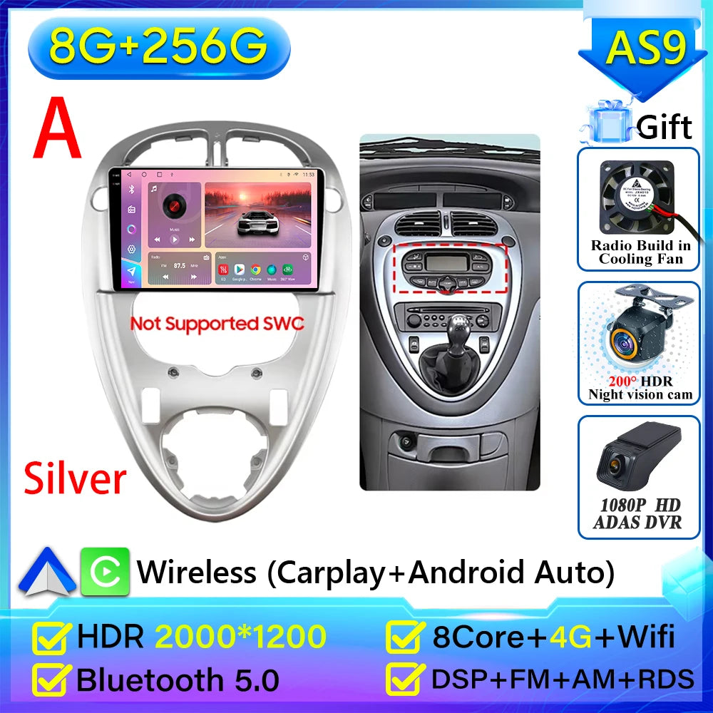 For Citroen Xsara Picasso 1999-2010 Car Radio Carplay Multimedia Player Screen GPS Navigation Android Auto Video Wifi No 2din 2K