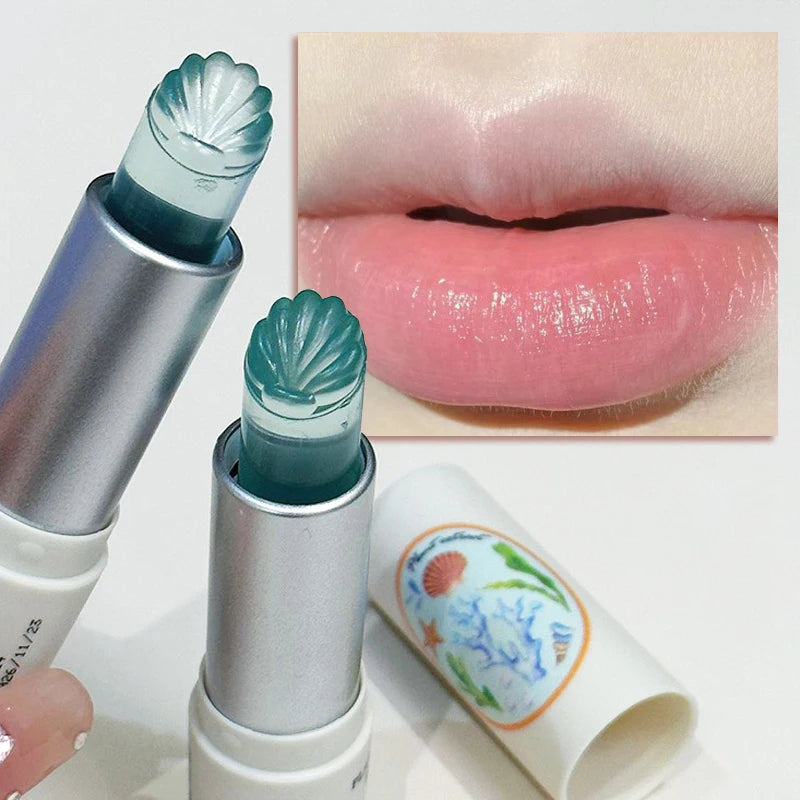 Clear Jelly Lip Balm - Shell-Shaped Hydrating Lip Oil & Makeup Base