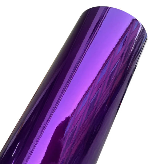 Premium Gloss Stretchable Chrome Mirror Purple Vinyl Wrap Adhesive Film Car Sticker Decal