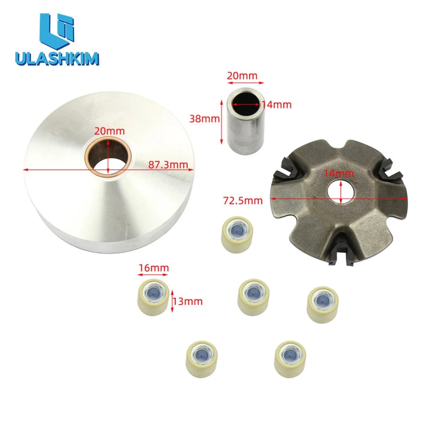 Scooter Motorcycle GY6 50 Active Wheel Kit Clutch 48cc Drive Plate Front Clutch 80cc Pulley Plate Kit