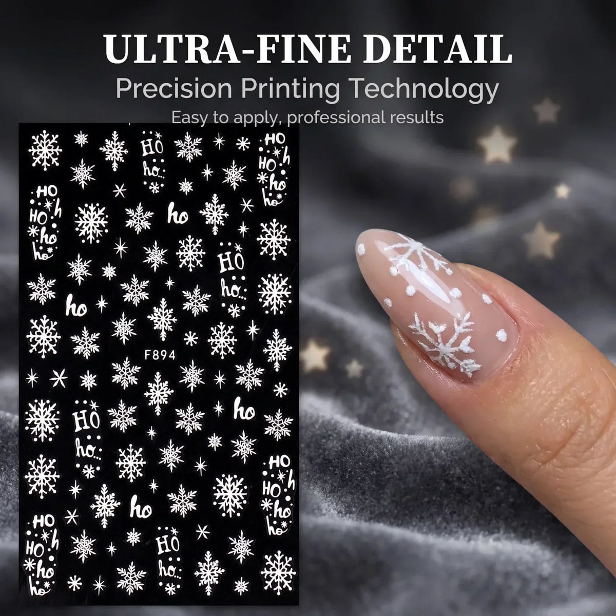 New Winter Snowflake Nail Stickers, White Snow Christmas New Year Self-Adhesive Nail Decals, DIY Nail Art Decor