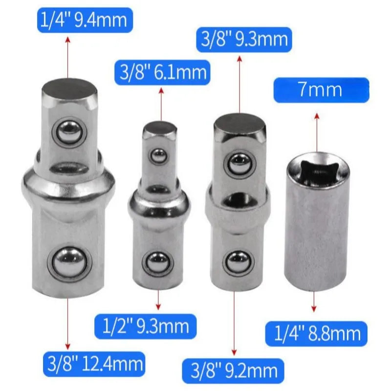 Compact Offset Extension Wrench 4 Adapter Dual Purpose Impact Socket Ratchet Automotive Hand Tool for Mechanic Use