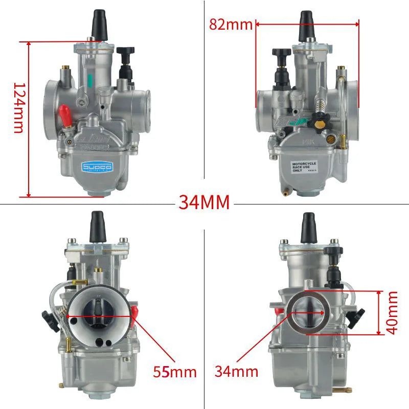 For KOsO OKO 24 26 28 30 3234mm Blue Bowl 2T 4T Universal ScooterATV Dirt Bike KElHIN PWK Racing Carburetor With FreeJet Set