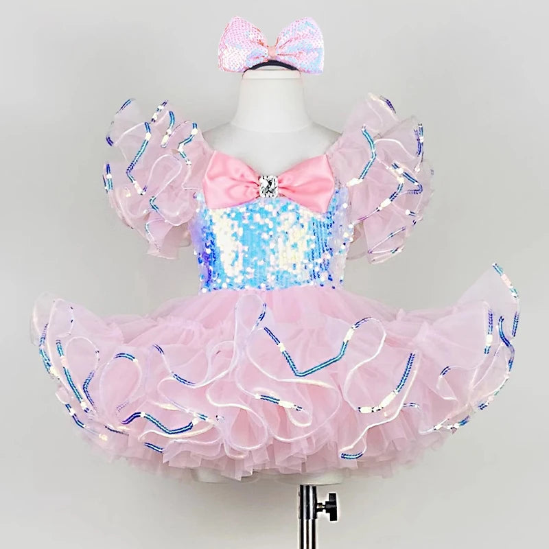 Girls multi-layer tulle ballet tutu dress