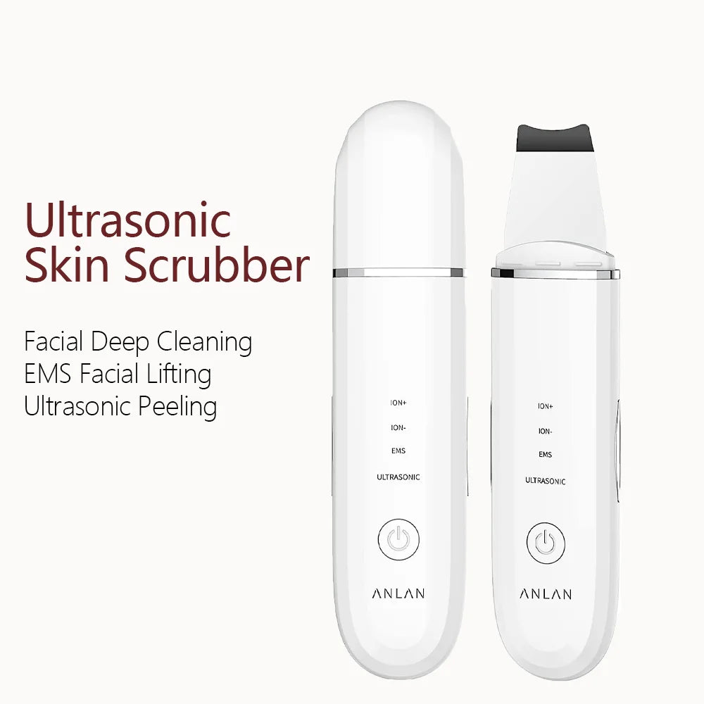 ANLAN Ultrasonic Skin Scrubber Facial Pore Cleansing Spatula Microcurrent Facial Lifting Ultrasonic Peeling Beauty Skincare Tool