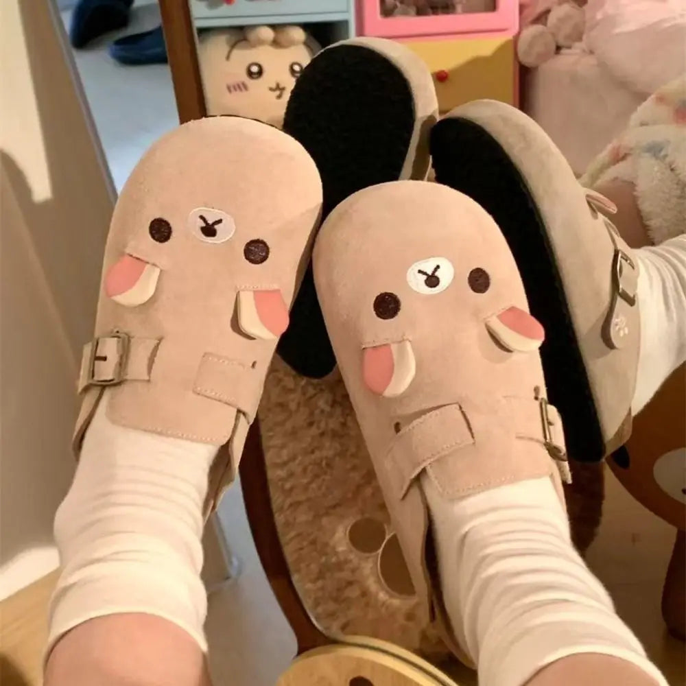 New Thick Bottom Rilakkuma Women's Shoes Cartoon Height Increase Anime Periphery Retro Cute Rilakkuma Slippers