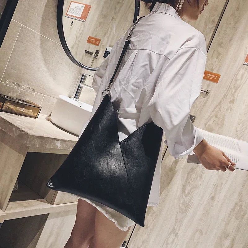 Women's Large Tote Handbag - Chain Strap Shoulder Bag with Rivets - photo 2