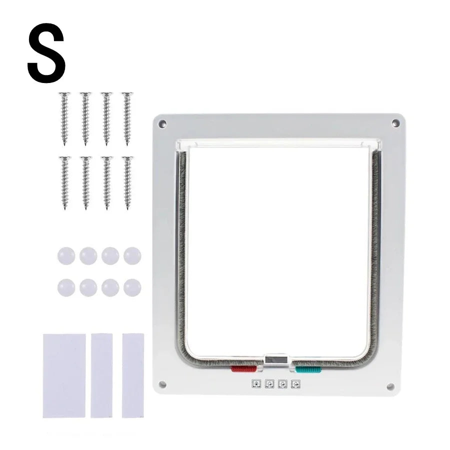 In & Out Cat Flap Door - 4-Way Lock ABS Pet Gate Kit – photo 6