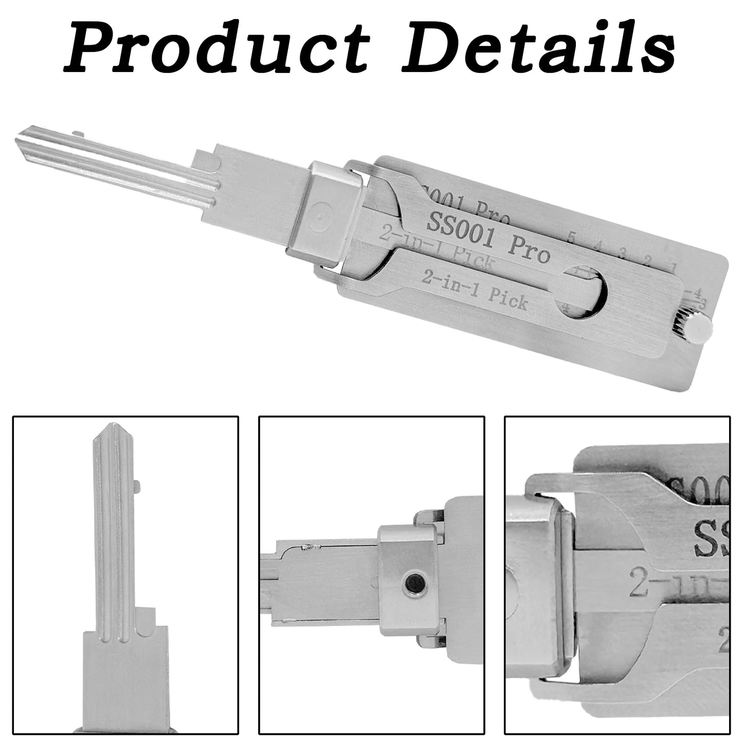 SS001Pro SS002Pro Decoder Portable Key 2-in-1 Stainles Steel Key SS001Pro Locksmith Tools Key SS002Pro Straight Slot Key Decoder