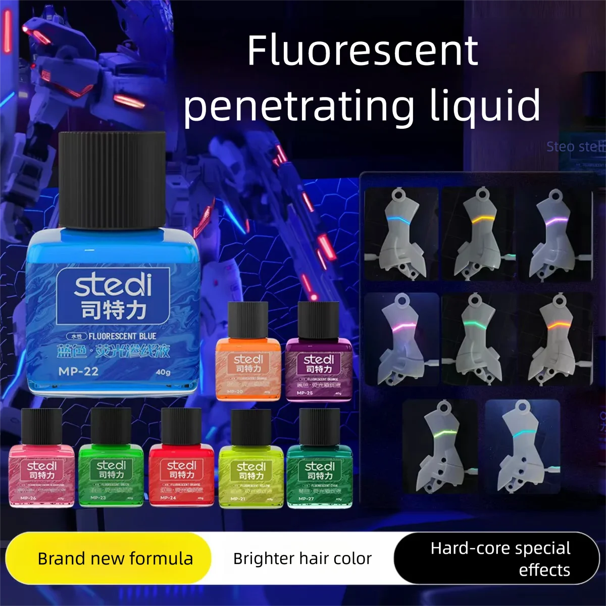 40g Stedi Panel Line Water-based Fluorescent Paint for Model Building Fluorescent Ink Panel Line Accent Color Hobby DIY Supply