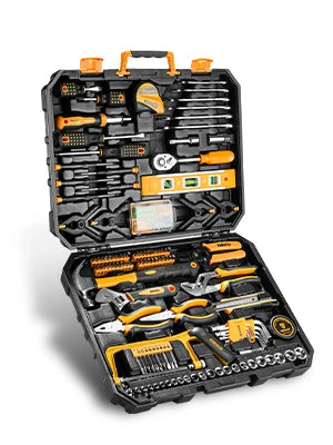 DEKOPRO 228-Piece Home Tool Kit – Socket Wrench Set, Hand Tools & Auto Repair Combination with Plastic Toolbox Storage Case