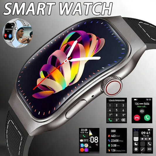 LAXASFIT New Bluetooth Call Smart Watch for Men 2.01" HD Curved Screen Sports Watch Health Monitor Smart Watch for Android iOS