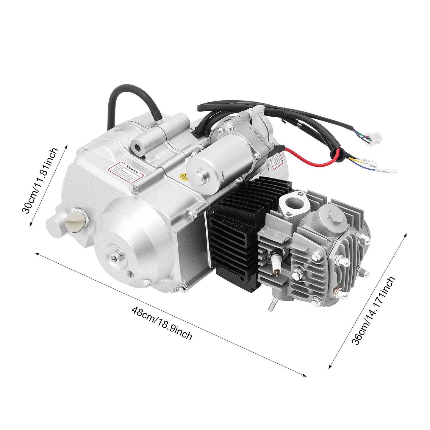 125CC 4 Stroke Electric Motor Semi Auto Engine CDI+Reverse for ATV Quad Go Kart