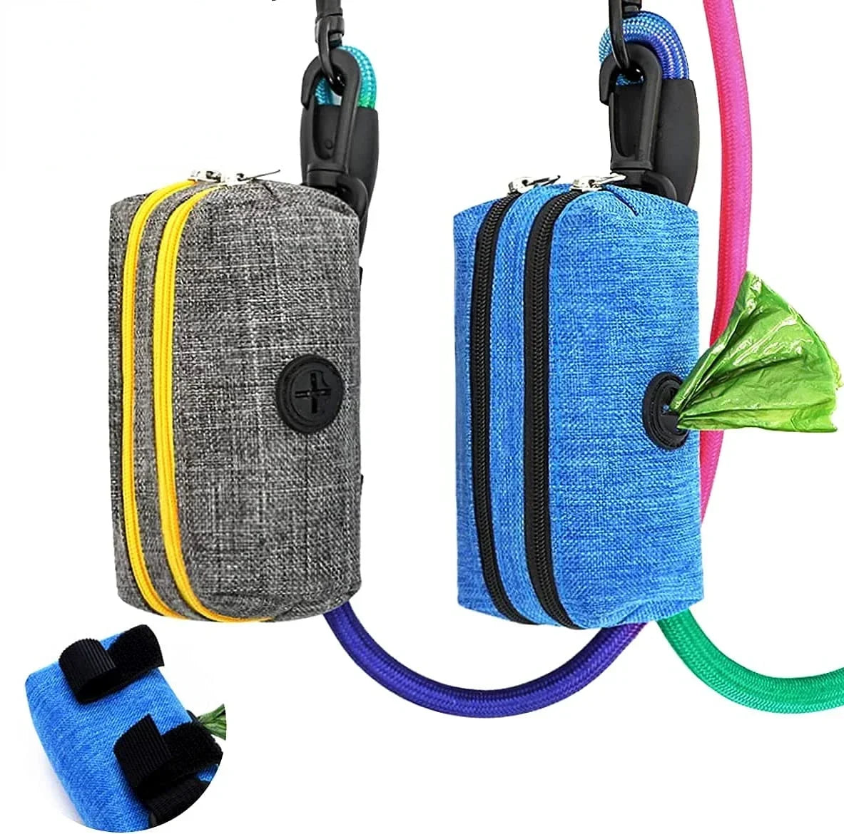 Dog Waste Bag Carrier - Leash Pouch with Storage Pocket
