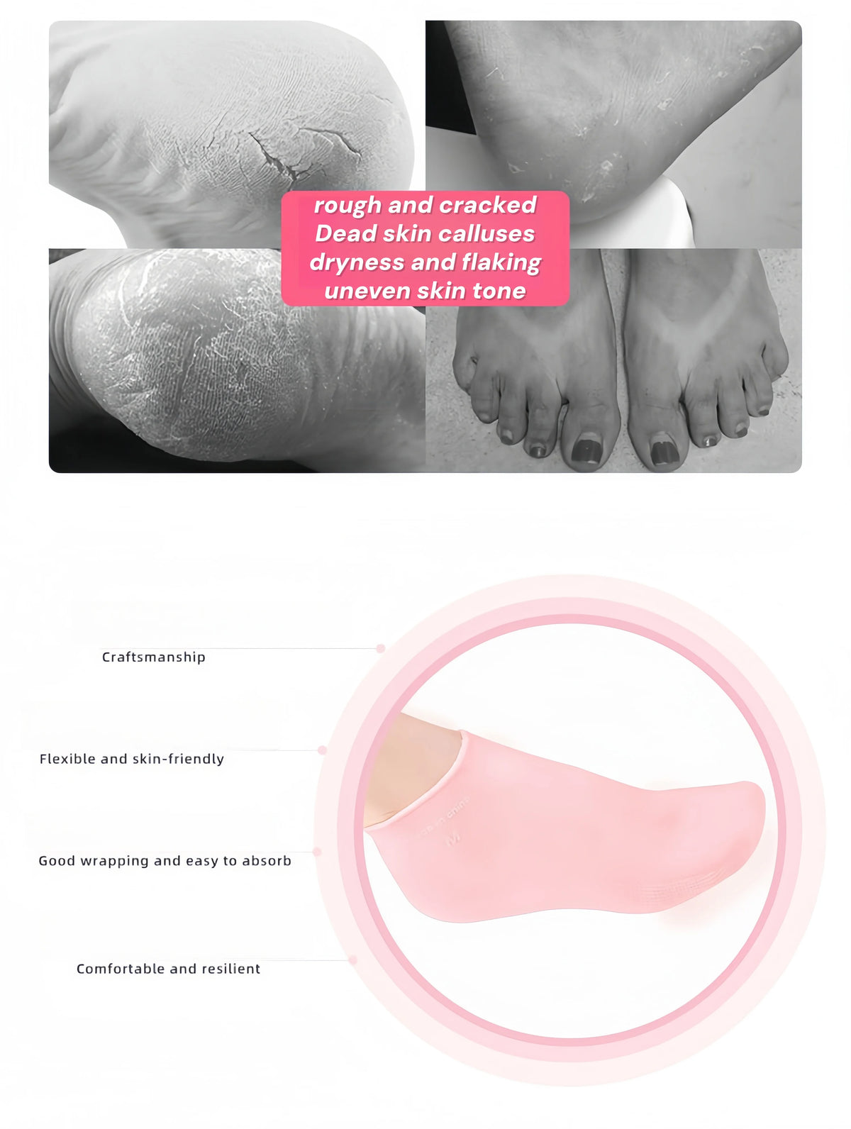 Moisturizing silicone foot socks for dry heels — view 10 of 17