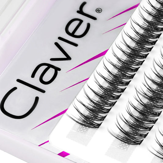 Clavier Vshape Silk Cluster-lashes Professional Makeup Individual Eyelash Extension Natural Appearance C-type False Eyelashes