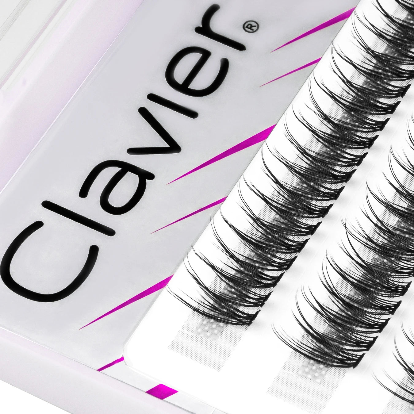 Clavier V-Shape Silk Cluster Lashes – Professional Individual Eyelash Extensions | Natural C-Curl DIY