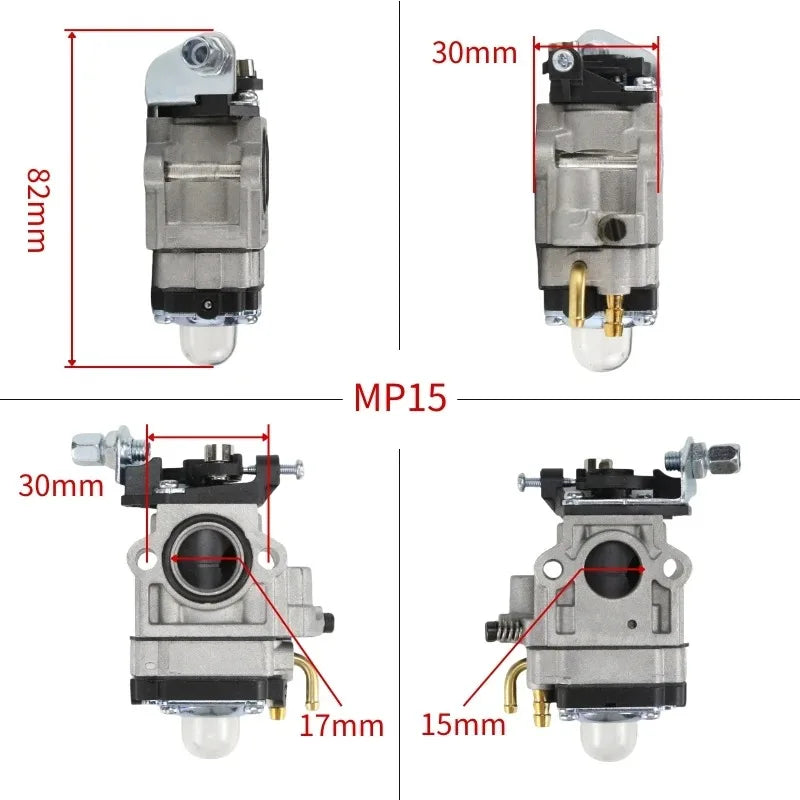 For Walbro CG430 CG520 BC430 BC520 40-5 44-5 43cc 49cc 50cc 52cc Brush Cutter 2-Stroke Engine Lawn Mower Carburetor Carb