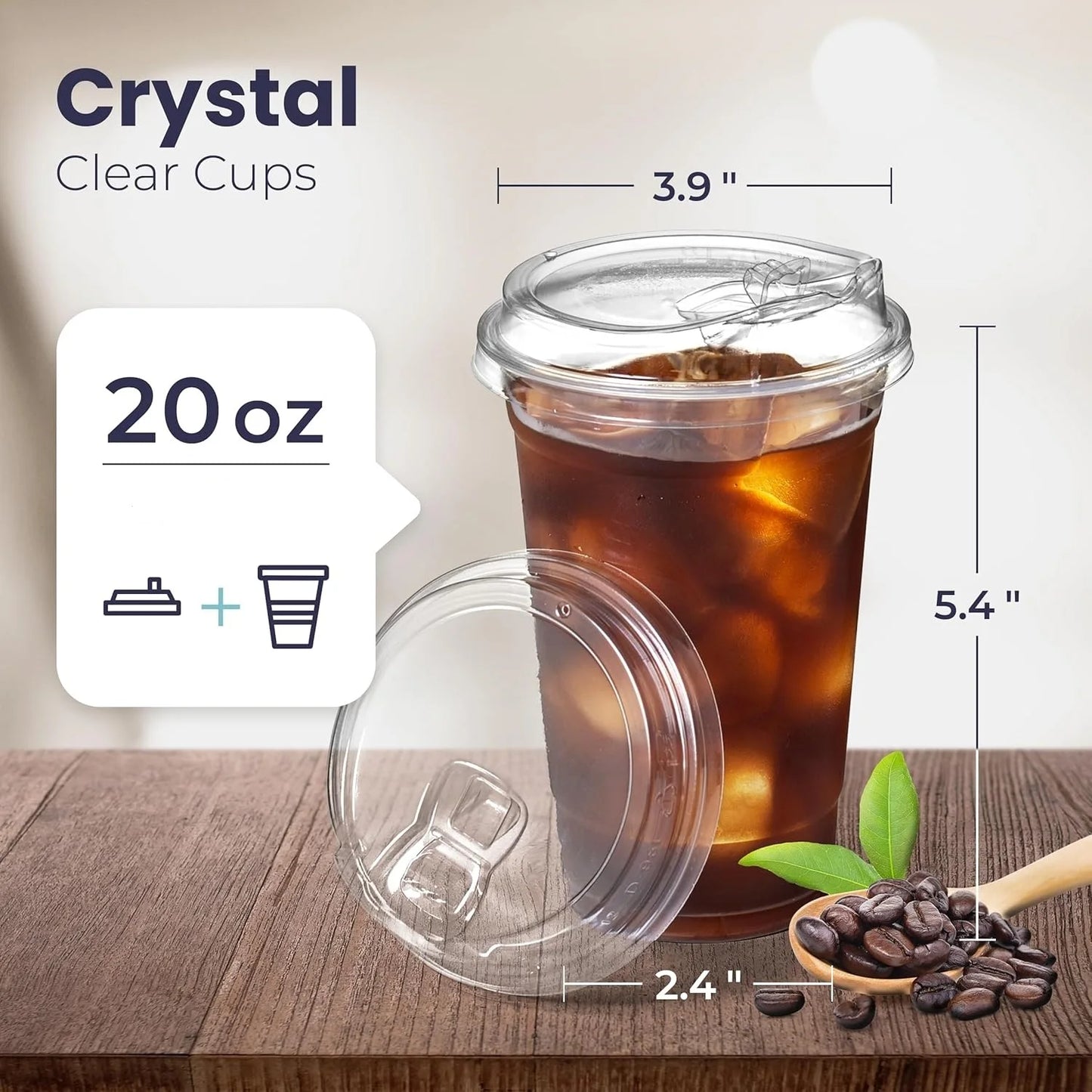 10 Sets Clear Plastic Cup with Sip lids 12//20/16 Disposable Cups for Iced Coffee or Juice Party  Smoothie Milkshake Cold Drinks