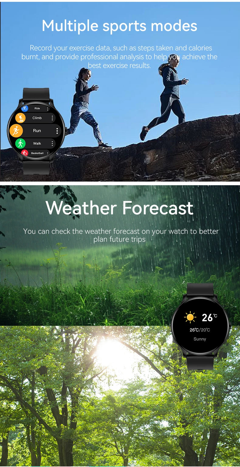 LAXASFIT 2026 New Fashionable Men's Smart Watch Wireless Call Digital Fitness Tracker Sports Smartwatch For Women's Android iOS