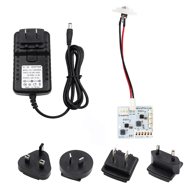 For SEGA DreamCast DreamPSU Rev2.0 12V Power Supply Board + Power Plug Adapte For AII DreamCart Game Console Replacement Parts