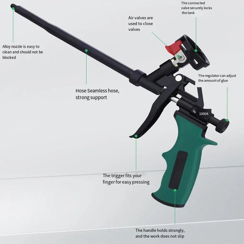 Professional Expanding Foam Spray Gun Insulating Applicator Heavy Duty Dispensing Foam Gun Suitable for Caulking Filling Sealing