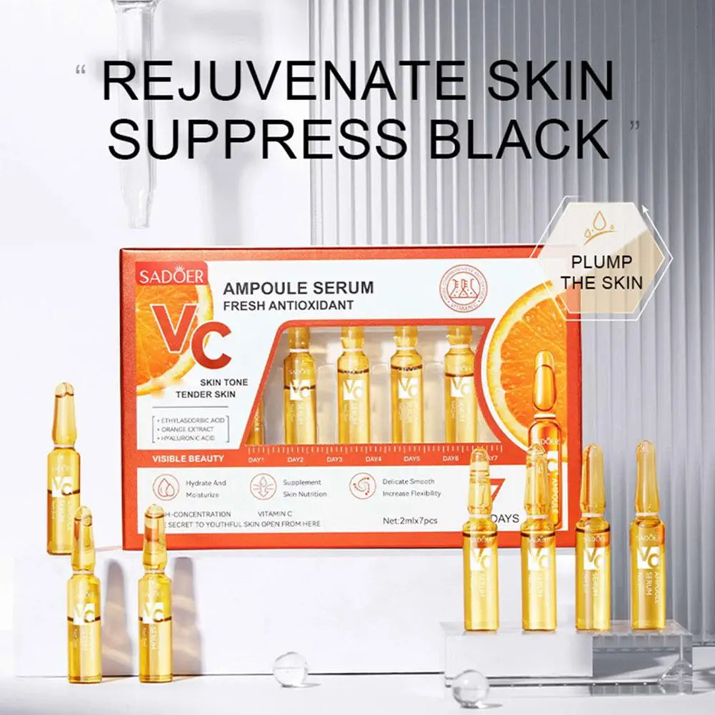 Hyaluronic Acid Vitamin C Moisturizing Rejuvenating Facial Treatment Shrink Pores Whiten Essence Set 24k Golden Ampoule Essence