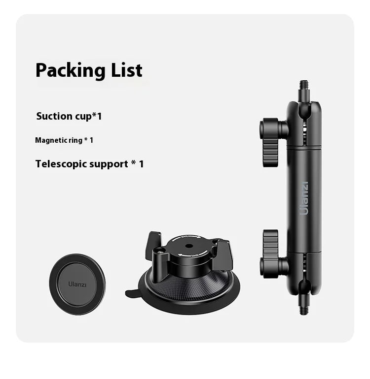 Original Ulanzi ZJ06 Phone Holder Suction Cup Telescopic Bracket Magnetic Fixation Vehicle Mounted Photography Stand Magsafe