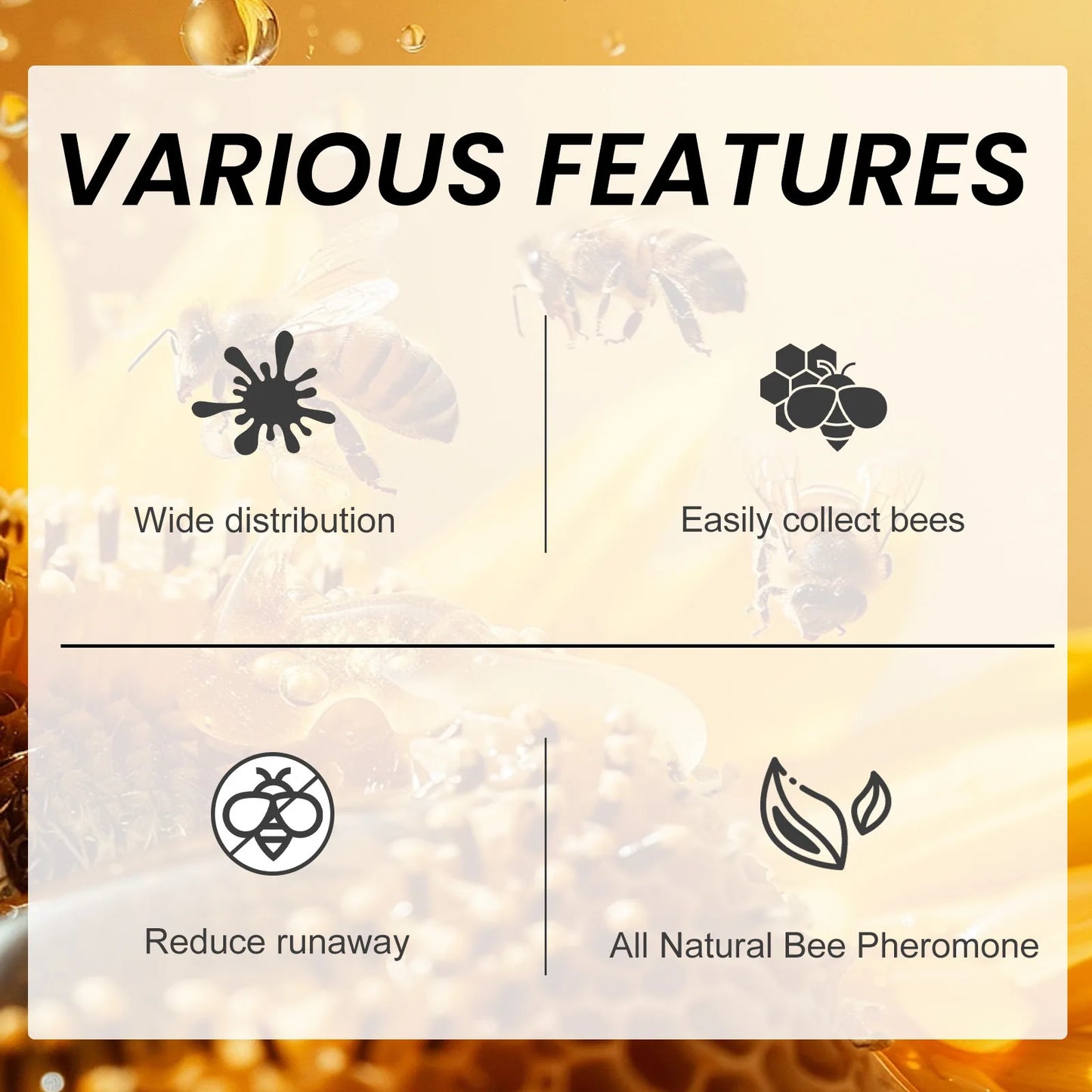 Bee Attractant Lure Bee Queen Pheromone Catching Bait Swarm Lure Beekeeping Attract Bait Swarm Commander Honeybee Trap Liquid