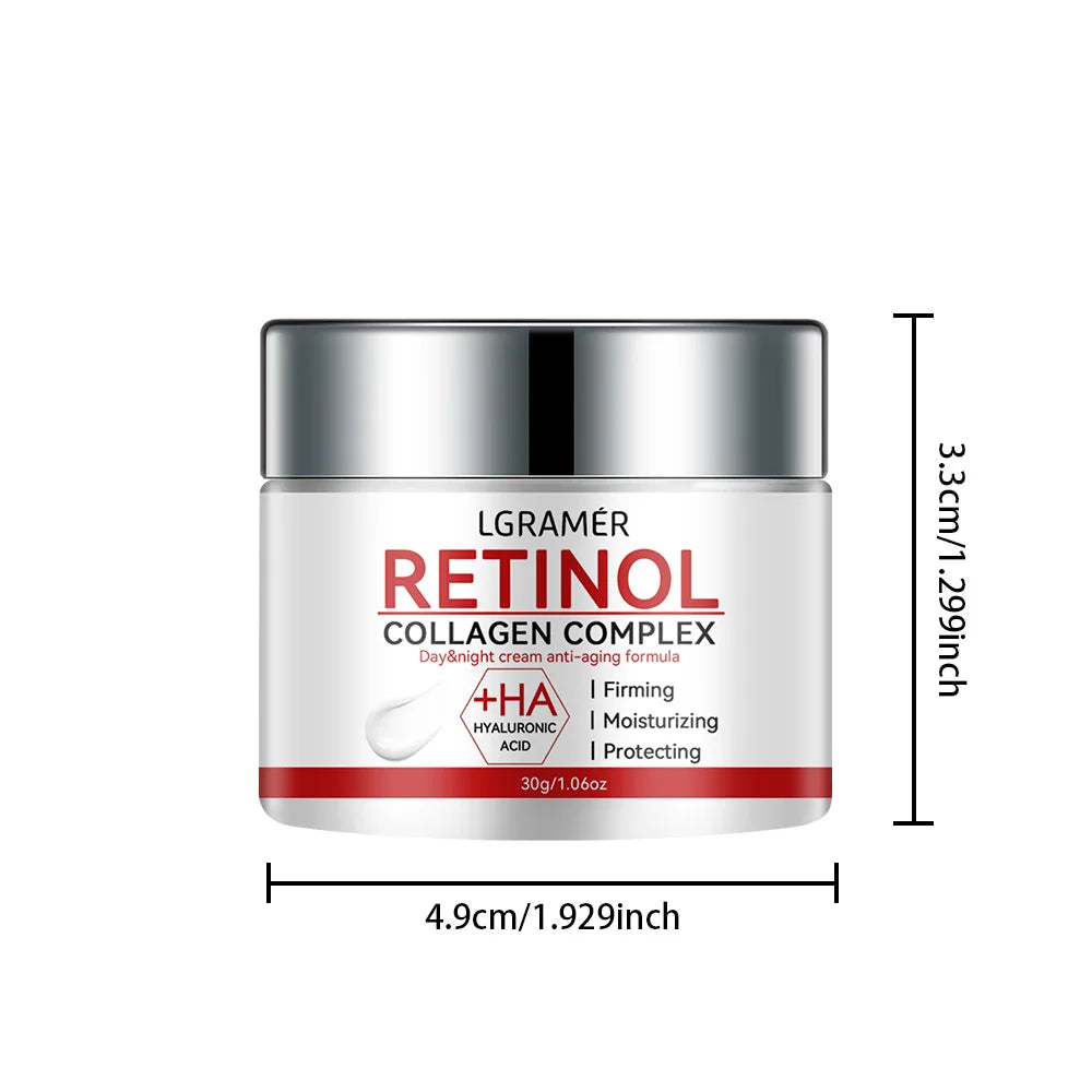 Crema reafirmante con retinol, colágeno, suaviza las arrugas, crema facial, hidratante, blanqueadora, nutritiva y aclarante.