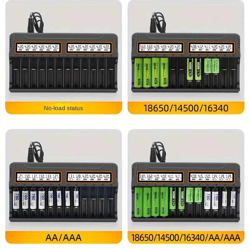 Fast Charging Battery Charger for 18650 AA AAA 14500 16430-Charges 3.7V Lithium And 1.2V Nickel-Hydrogen-Nickel-Cadmium Battery