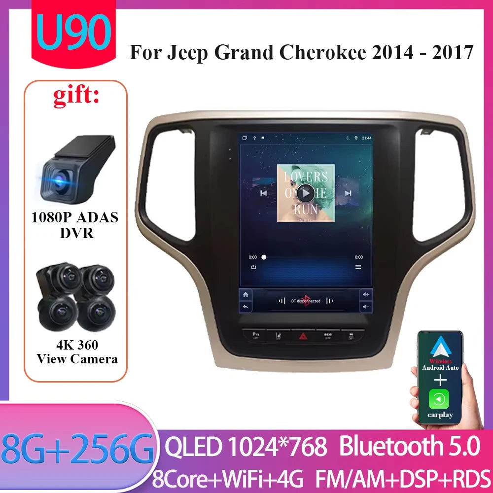 9. 7Inch For Jeep Grand Cherokee WK2 2014 - 2017 Wireless Carplay AutoRadio Car Radio Android 14 7862CPU Multimedia-player GPS