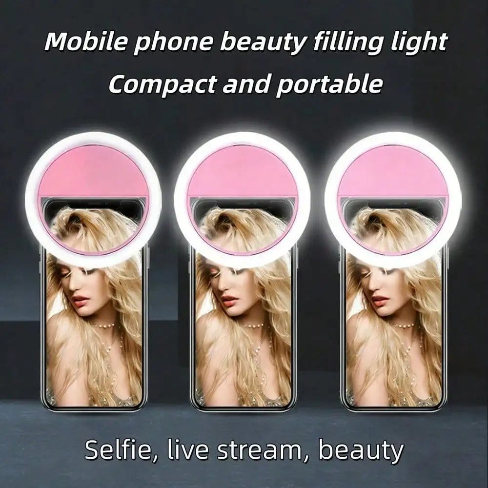 Teckwe Selfie Ring Light – Rechargeable Clip-On Fill Light with 4 Brightness Levels for Smartphone Photography