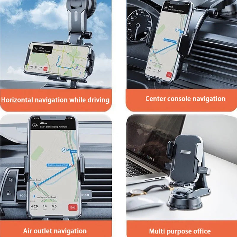 Adjustable Car Phone Mount - Multi-Scenario Suction Cup Holder for Navigation