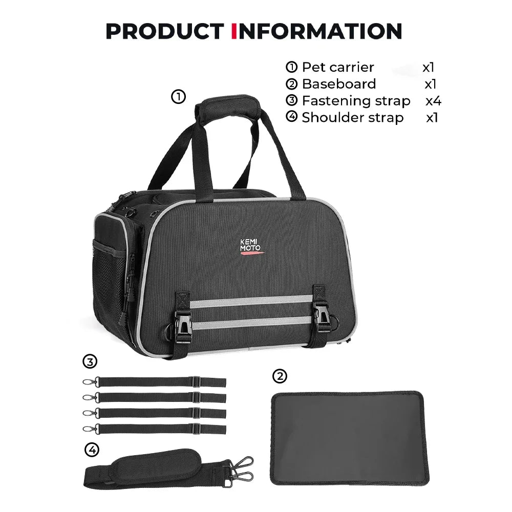 Motorcycle Pet Carrier Bag - Folding Travel Carrier up to 20 lbs – photo 3