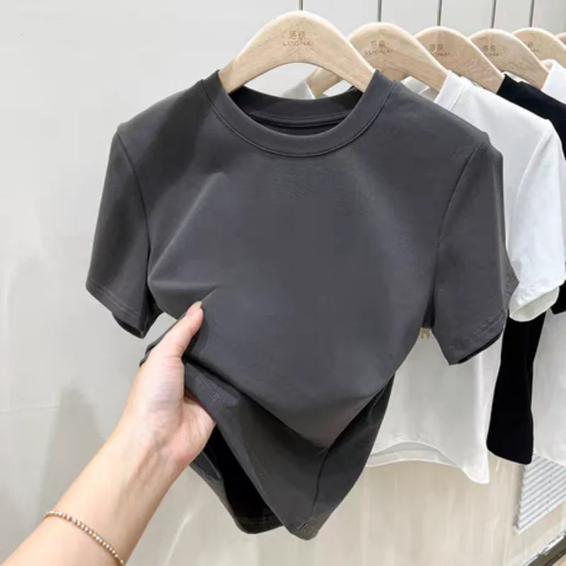 Women's plain cotton t-shirt - view 13