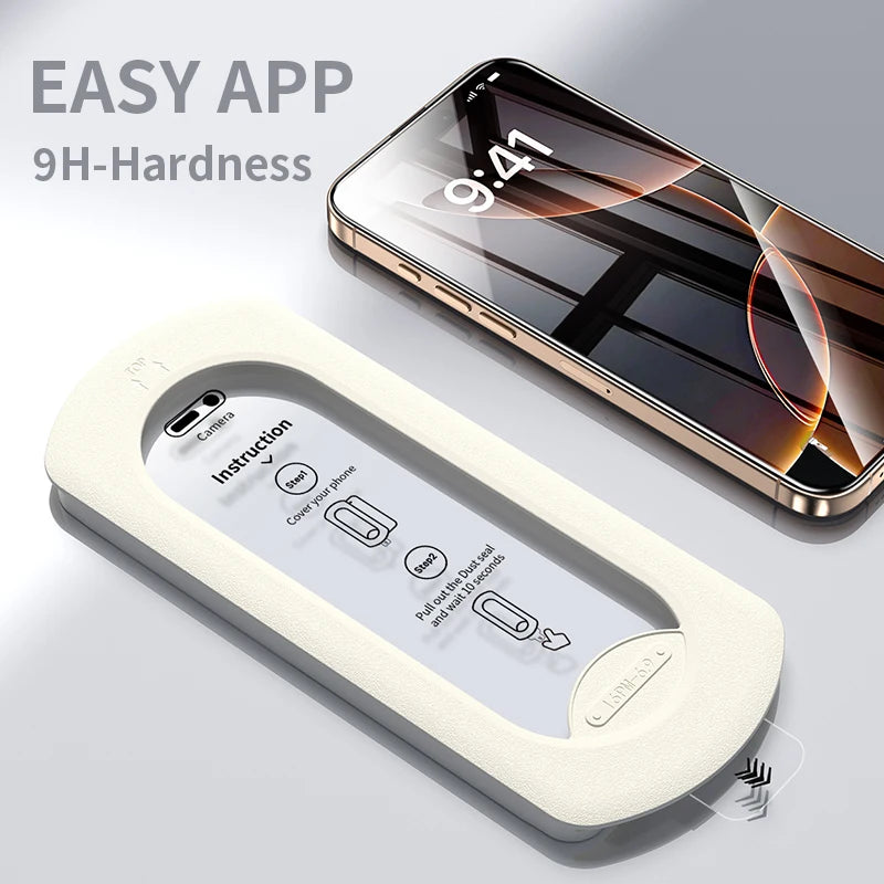 2PCS HD Tempered Glass Dust Free Install Box Protector For IPhone 16 15 14 13 12 11 Plus ProMax X XS XsMax XR Anti Peeping Film