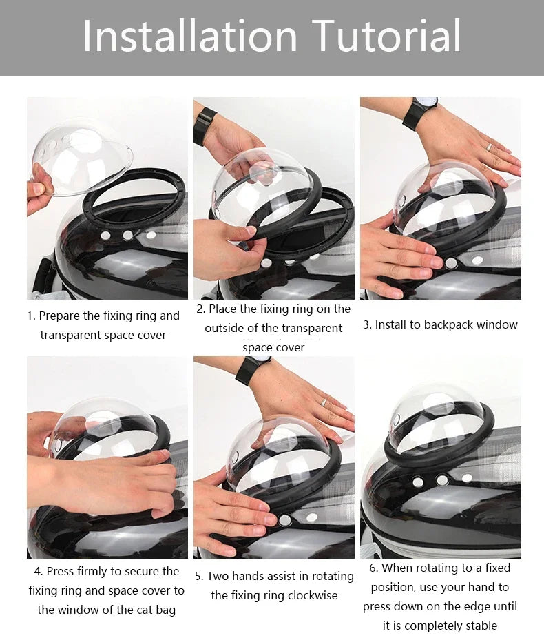 Portable Cat Pet Carrier Backpack Transparent Capsule Bubble Pet Backpack Small Animal Puppy Kitty Breathable Carrier for Travel