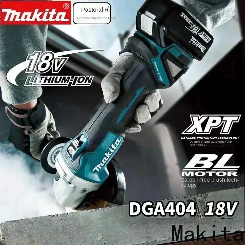 Original Makita DGA404 18V Brushless Electric Angle Grinder Cordless Grinder Metal Wood Grinding Polishing Cutting Power Tool