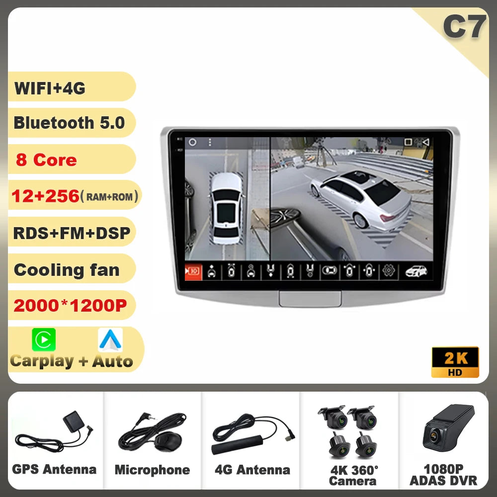 9" Android Car Stereo for VW Passat B7 B6 CC (2010–2015) — Wireless CarPlay, Android Auto, GPS, 5G WiFi