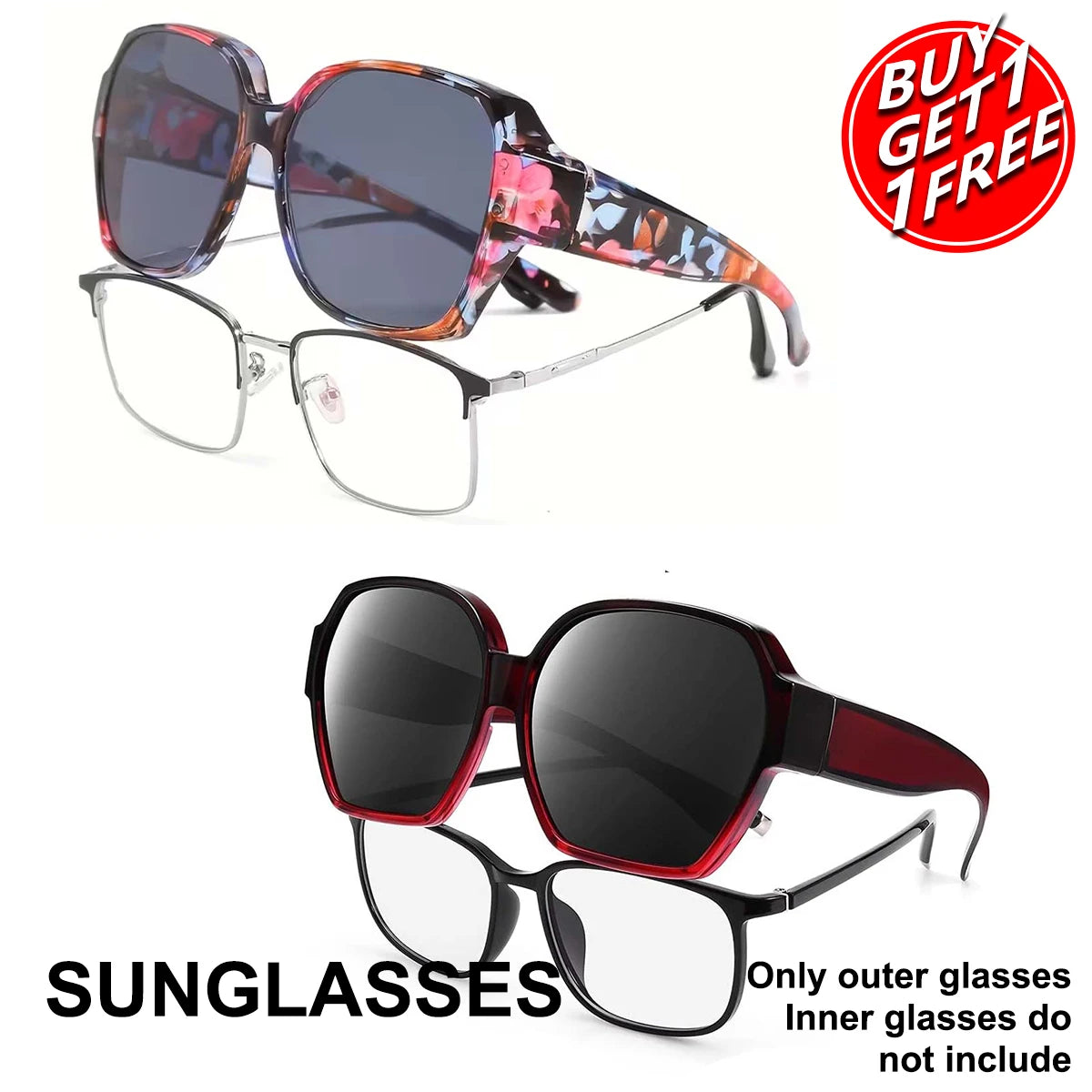Fit-Over Sunglasses — Wrap-Around UV400 for Prescription Glasses