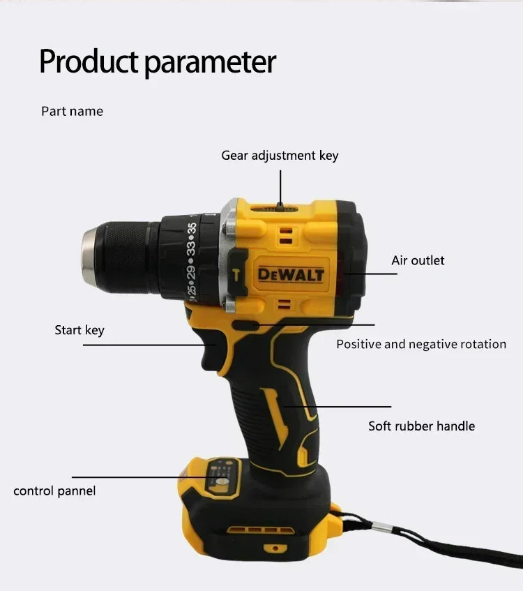 DEWALT DCD805 XR 20V MAX Brushless Hammer Drill Driver Impact Screwdriver Compact High Torque Cordless Tool