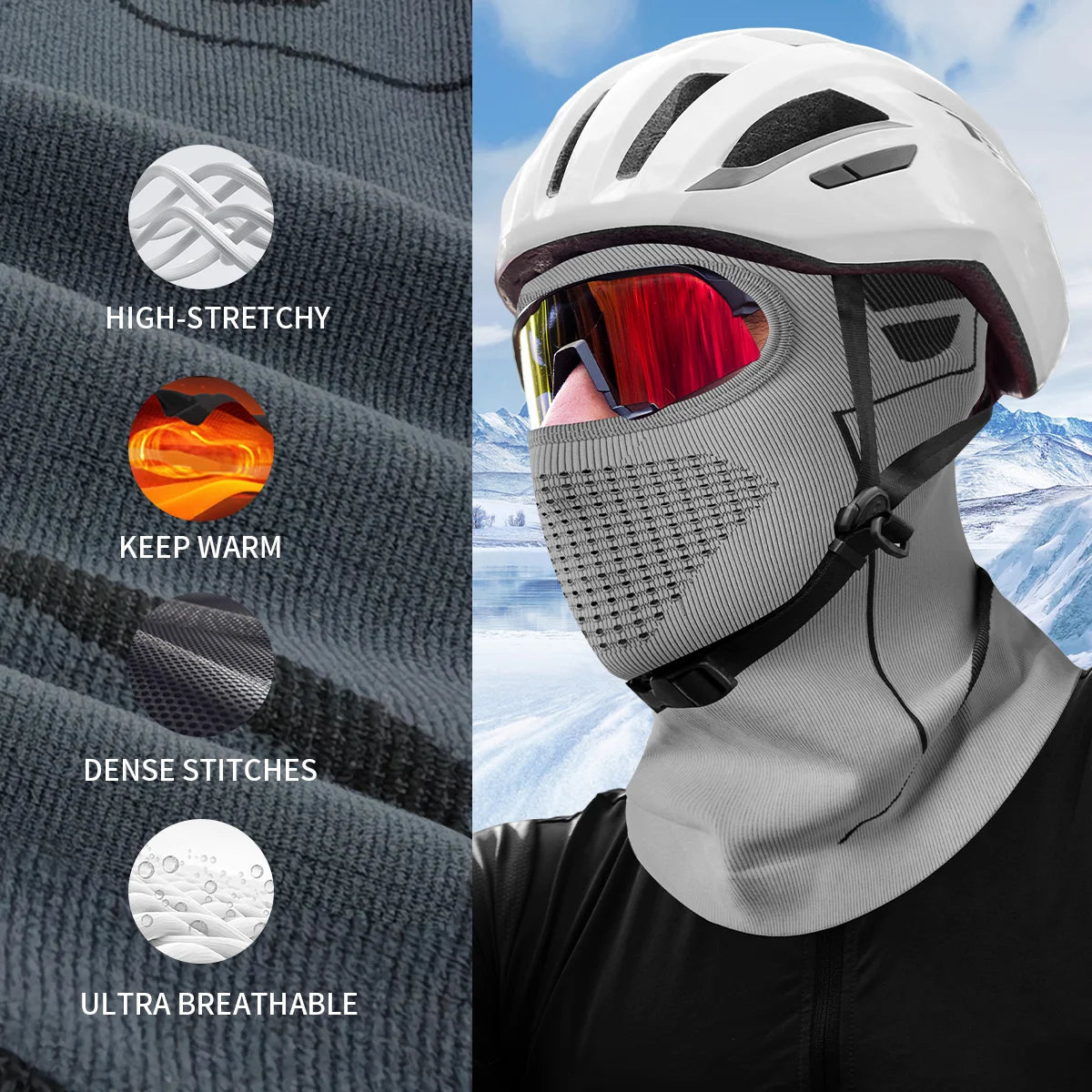 Full Face Ski Balaclava - Stretchy Under Helmet Winter Mask - photo 5