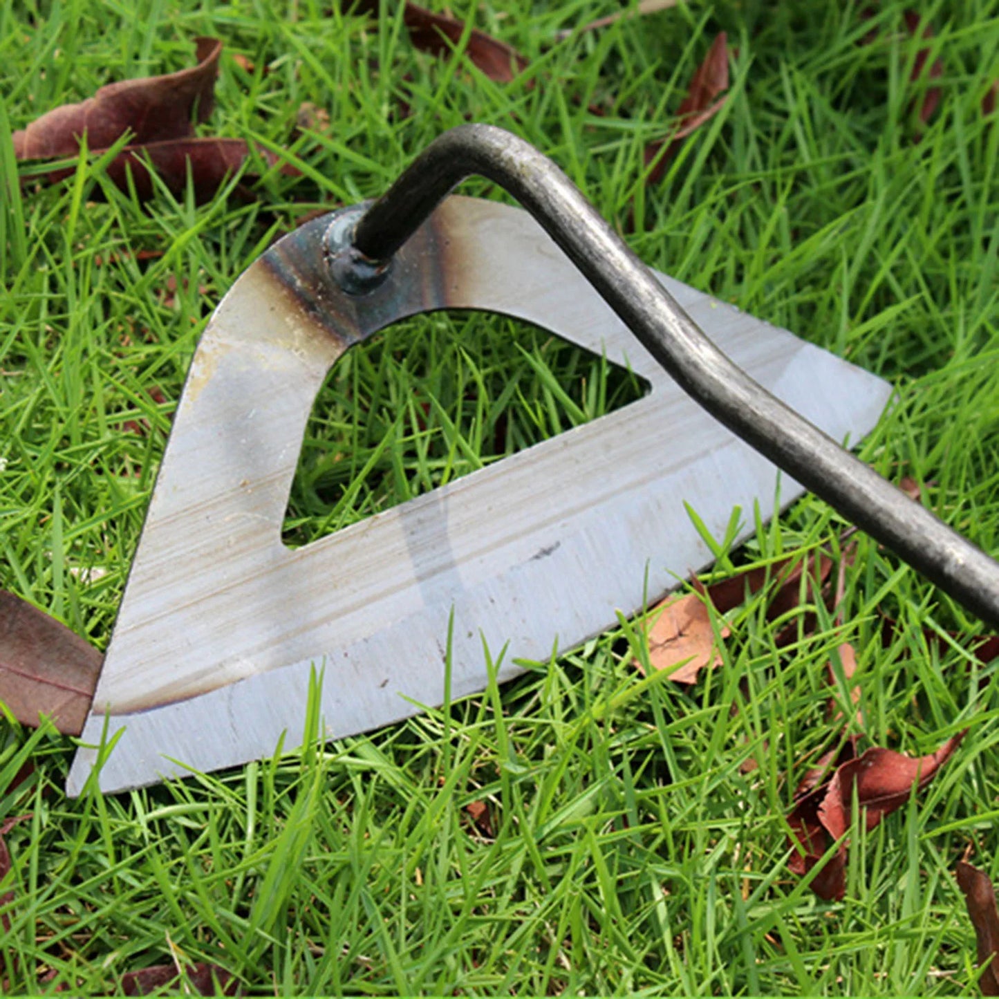 Carbon Steel Garden Hoe & Weeder — Dual-Purpose Hand Weeding Tool